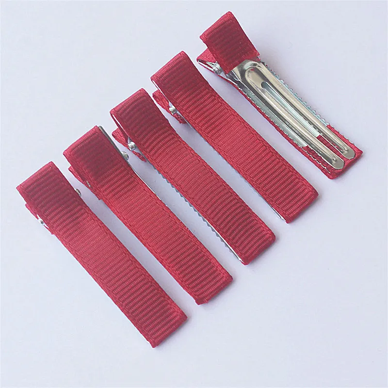 300pcs 5cm Grosgrain Ribbon Lined Alligator Hairpins for Princess Girls Ponytail Clips Children Metal Hair Barrettes_voghion.com