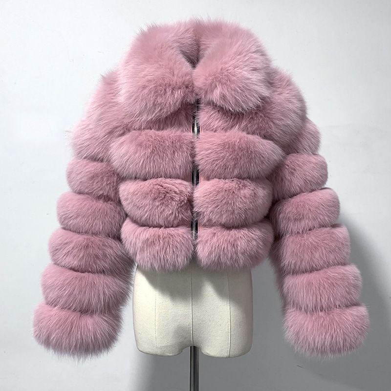 Vêtements pour femmes manches courtes en fourrure pour femmes automne et hiver hauts chauds manteau en peluche tendance_voghion.com