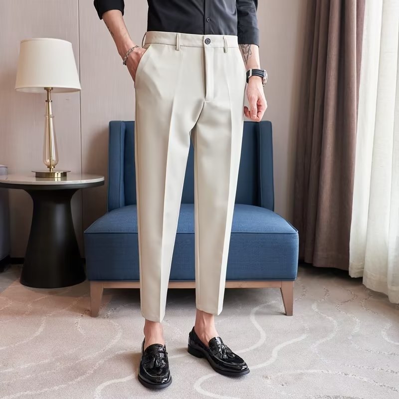 Men’s Clothing Casual Nine Point Trousers Summer New Style Drop Feel Trousers Trendy Thin Straight Leg Long Trousers