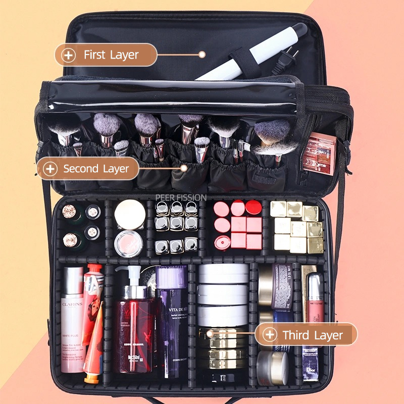 New Oxford Cloth Makeup Bag Large Capacity With Compartments For Women Travel Cosmetic Case_voghion.com