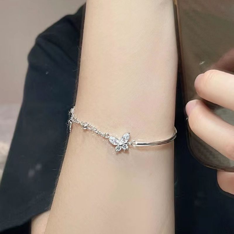 Butterfly Half Bracelet W, Colorless Instagram, Small Elegant Design, Simple And Elegant, Valentine's Day Gift For_voghion.com