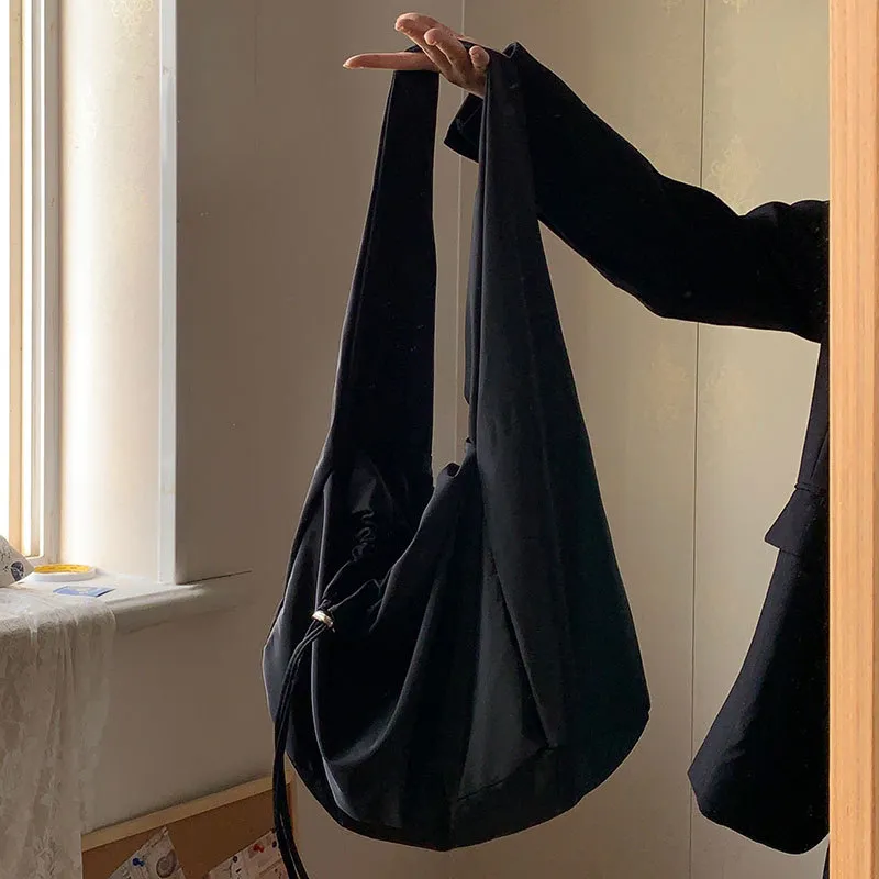 Große Kapazität Nylon Schulter weibliche Reise leichte Tote Casual Solide Farbe Crossbody Designer Hobo Bag Geldbörse_voghion.com
