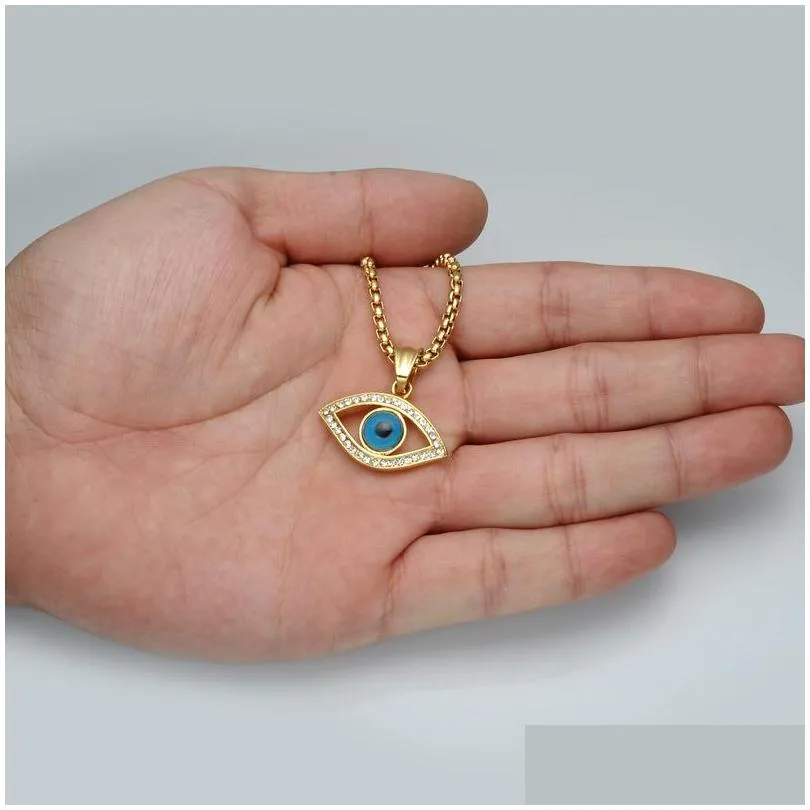 Collana con ciondolo anti-malocchio Occhi azzurri Amuleto fortunato Protezione Consegna a domicilio Gioielli Collane Pendenti Dhvfo_voghion.com