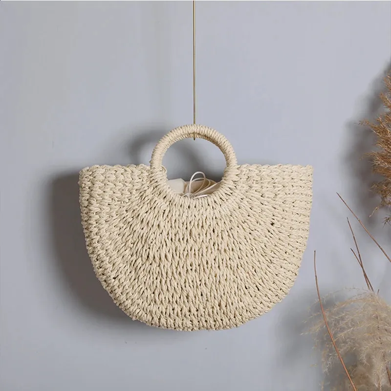 Ydlns Fashion MOON Straw Handbags Summer Beach Rattan Bag Handmade Vintage Woven Handbag For Women bolsa femme 240809_voghion.com