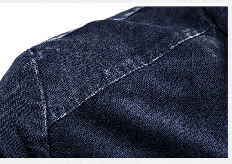 Veste rétro décontractée en coton pour hommes, haut en Denim, tendance, couleur unie, Version coréenne, nouvelle collection automne 2024_voghion.com