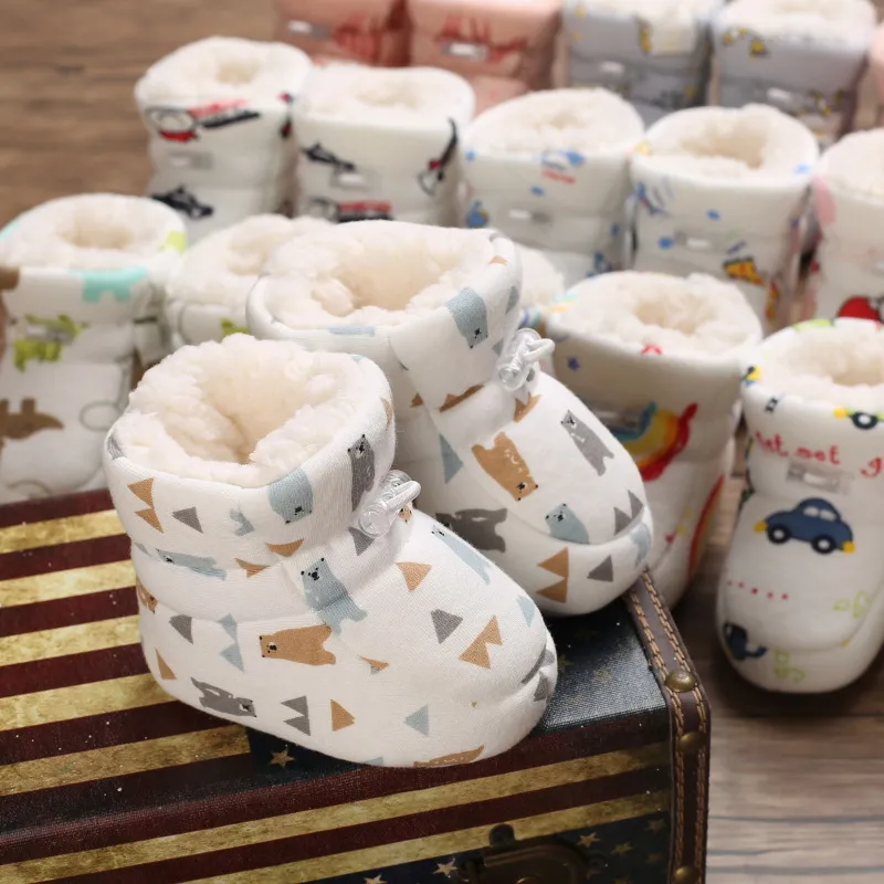 Bebê antiderrapante recém-nascido criança sapatos inverno infantil enfant algodão neve multicolorido desenho animado pequeno cutefeet crianças botas 0-18_voghion.com