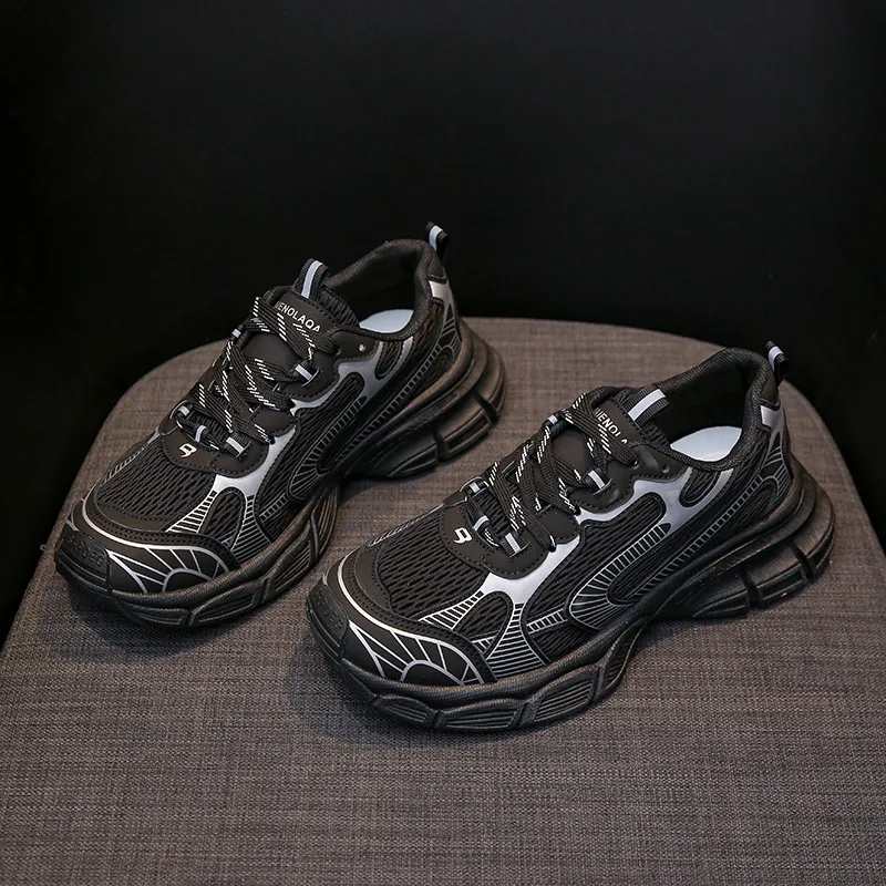 Zapatos casuales de moda para hombre, suela gruesa, cómodos y transpirables, color blanco, envío gratis. Zapatos de diseñador para mujer, tallas 36-44._voghion.com