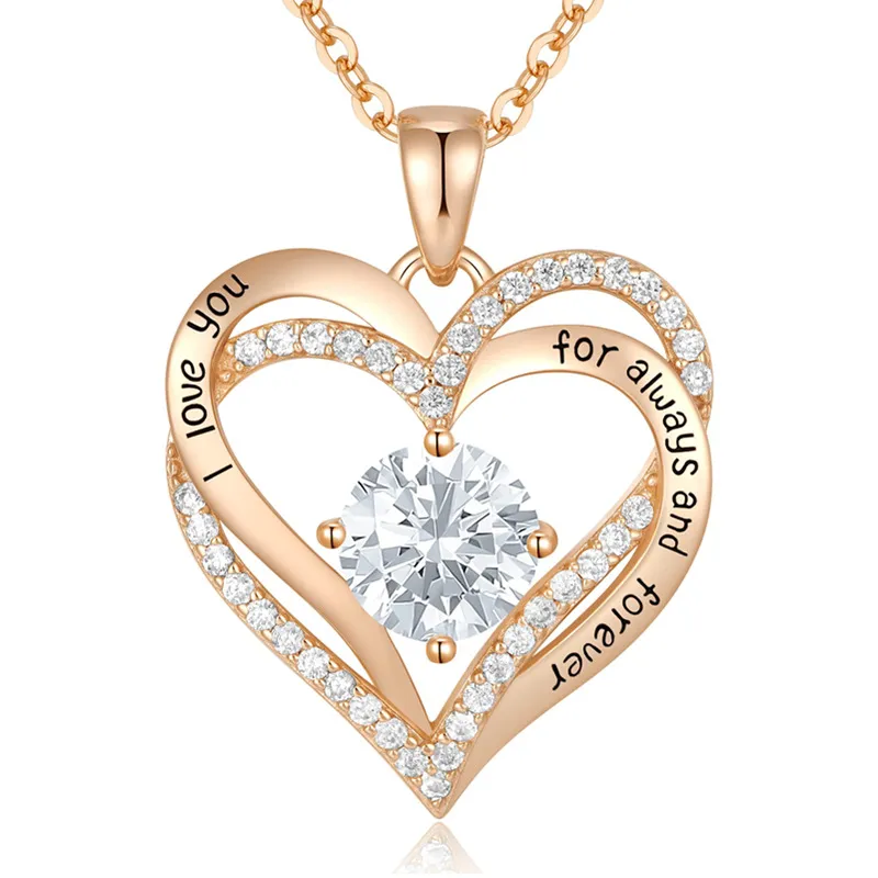 Collier pendentif en forme de cœur avec pierre de naissance_voghion.com