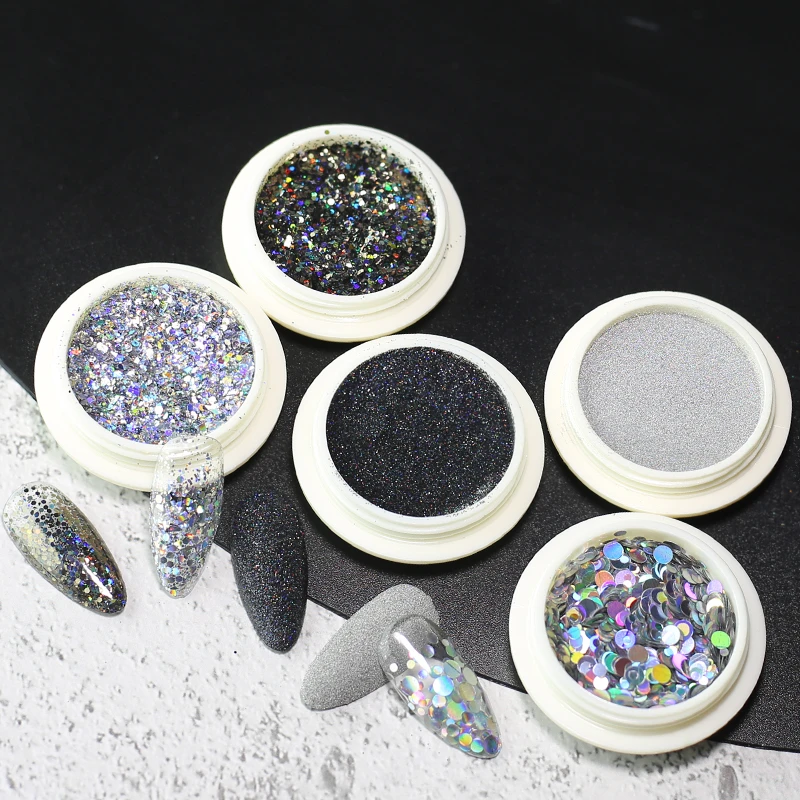 Arte Clavo 1 Box Disco Reflective Nail Powder Dust Nails UV Polish Glitter Holographic Nail Art Decoration Accessories Supplies_viptrois.com