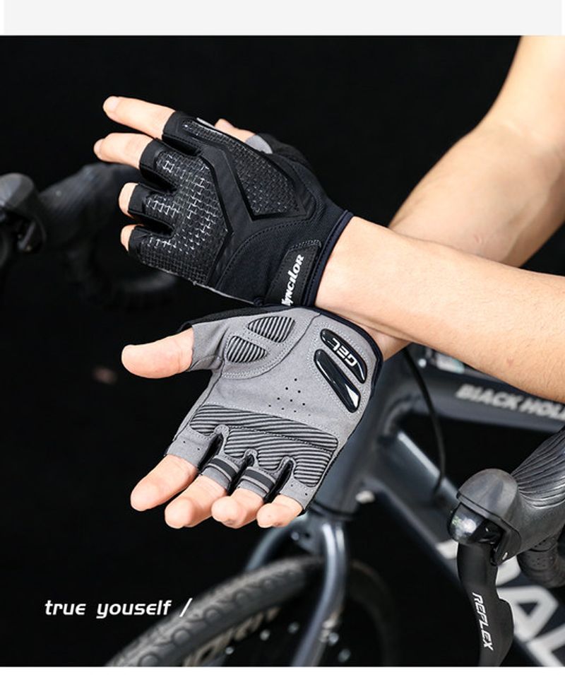 New Half-Finger Men'S And Women'S Cycg Liquid Silicone Shock-Absorbing Breathable Sports Bike Fiess Gloves_voghion.com