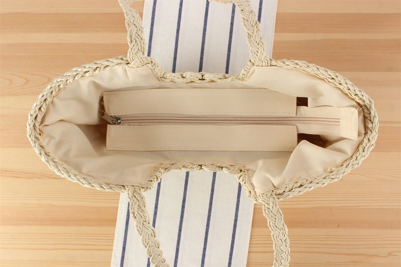 Hohlgewebte aus Papierseil, große Kapazität, versenkte Umhängetasche, Strandurlaubsfoto, gewebte Tasche für Frauen_voghion.com