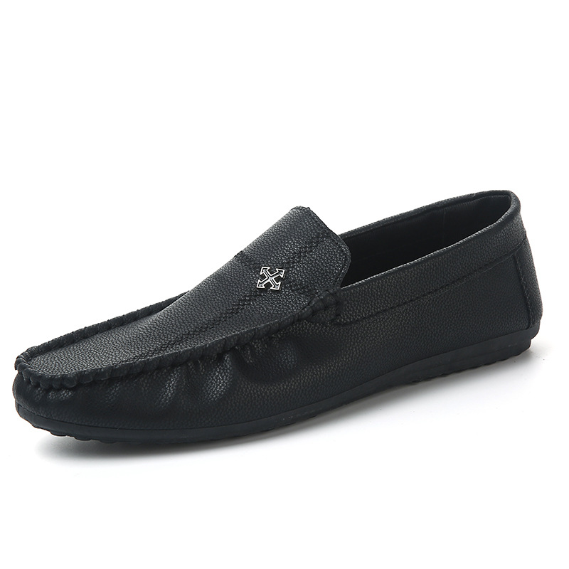 2025 Low Cut Casual Leather Bean For Spring New British Soft Soled Driving Men's With Foot Covers, Lazy And Trendy Shoes 1210_voghion.com