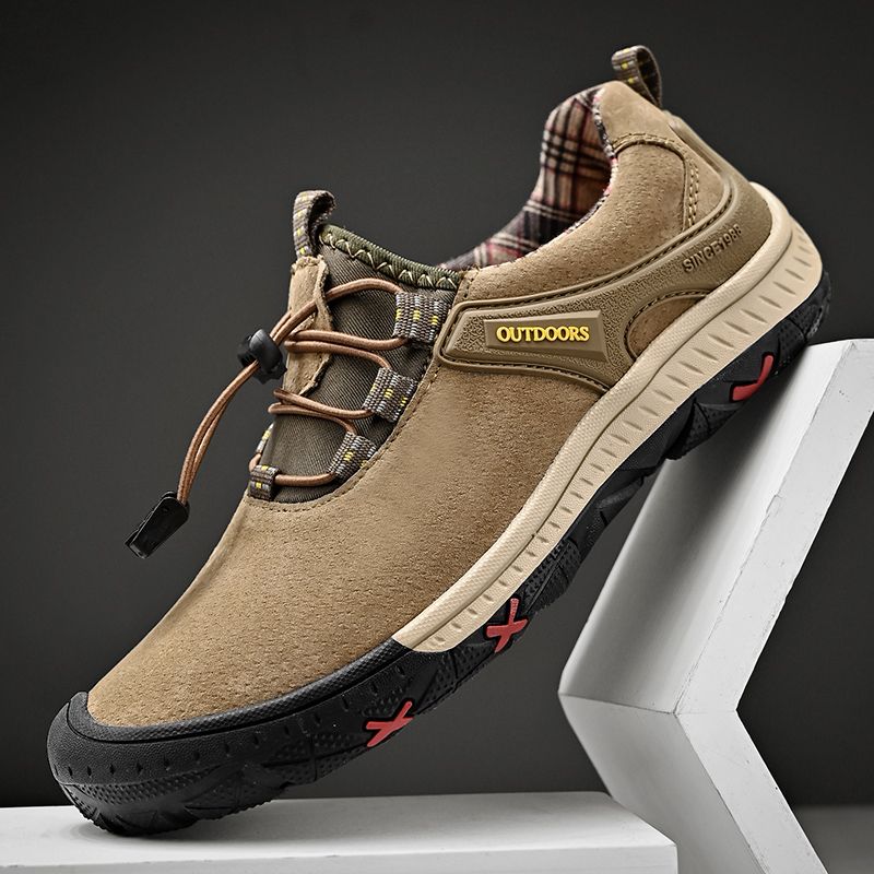 Outdoor Hiking Sneakers Sping Casual Men Shoes Breathable Suede Leather Anti-skid Walking Shoe Hot Sale Footwear_voghion.com