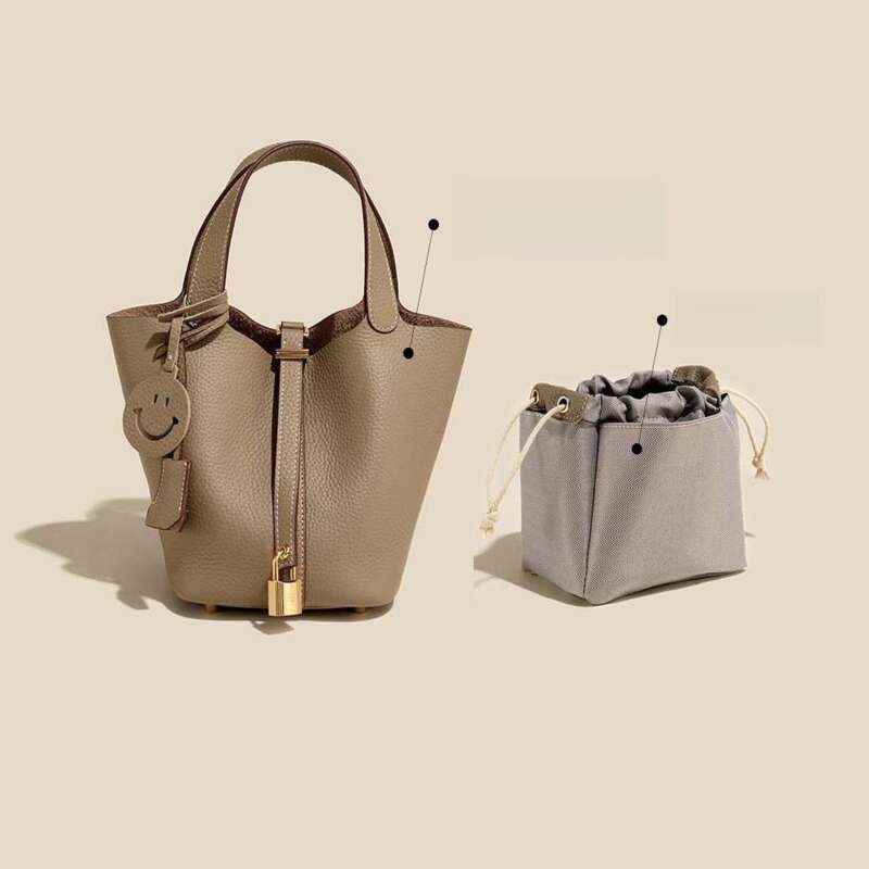 2025 Testa Pelle di Vacchetta Carta Verdura Cestino Multifunzionale Secchio Vera Pelle Borsa da Donna Borsa di Alta Qualità_voghion.com