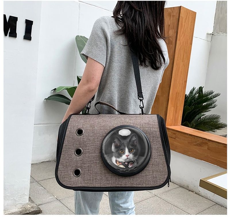 Katzentasche, neue zusammenklappbare tragbare Rauapsel-Haustiertasche aus Oxford-Stoff für den Außenbereich, tragbarer,_voghion.com