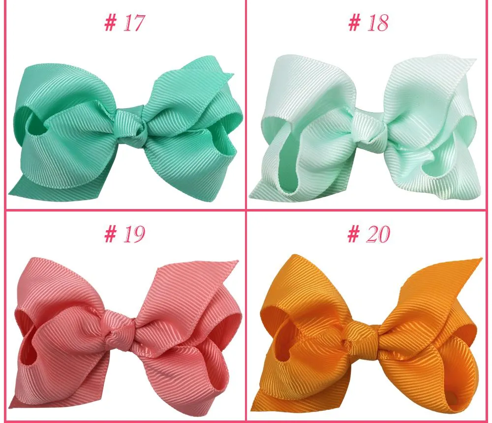 Nœuds en ruban gros-grain de 3 pouces, 32 couleurs, sans clip, accessoires pour cheveux pour enfants, 32 pièces/lot, livraison gratuite_voghion.com