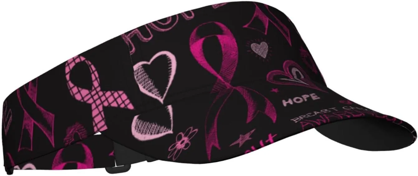 Ball Caps Sport Sun Visor Hat Breast Cancer Awareness Empty Top Cap For Golf Tennis_voghion.com