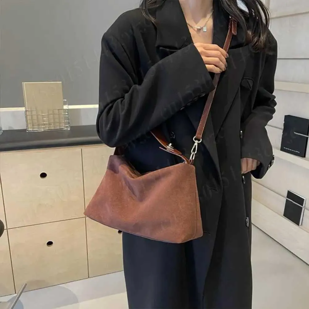 New Shoulder Bag for Women Suede Hobo Adjustable Strap Handbag With Inner Pocket Satchel Purse Zipper Crossbody Ba241104_voghion.com
