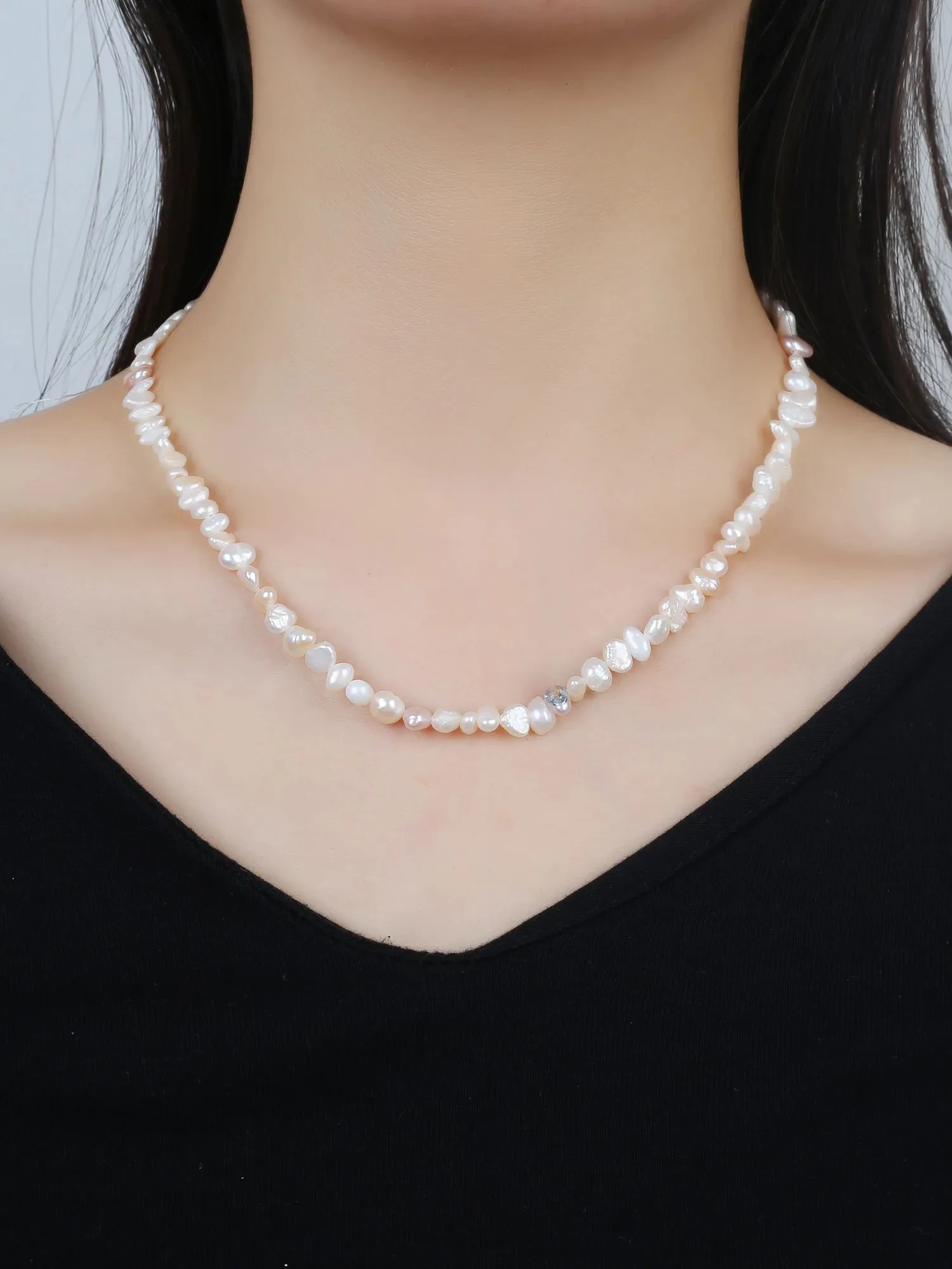 Chains Freshwater Pearl Necklace Women Vintage Clavicle Chain Set Mother's Day Gift For Mom_voghion.com