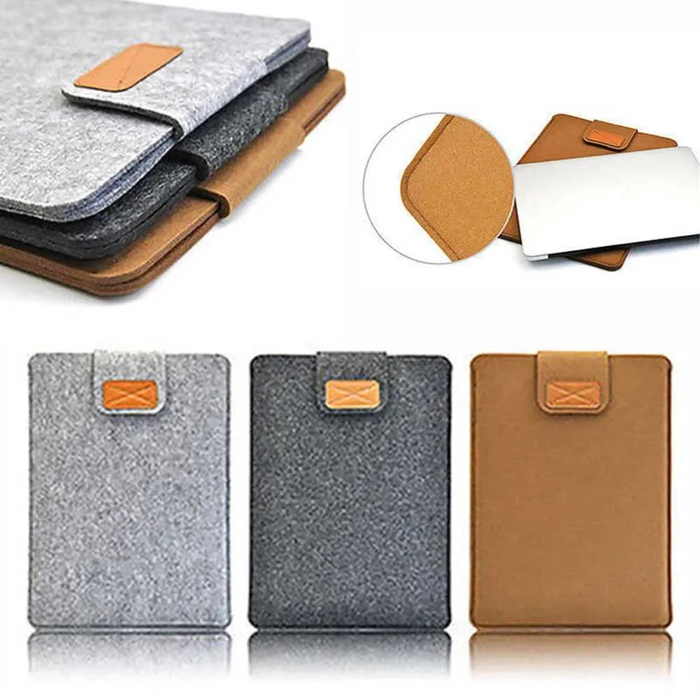 13Inch 15inch Felt Sleeve Slim Case Cover Bag for Books Air Pro Solid Color Tablet Storage Ba241101_voghion.com