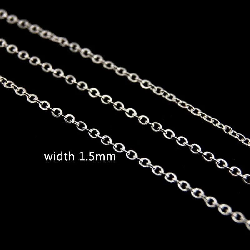 Collana girocollo da donna in argento sterling placcato Rolo O, catena in acciaio inossidabile, vendita al metro, collares de moda 2022._voghion.com