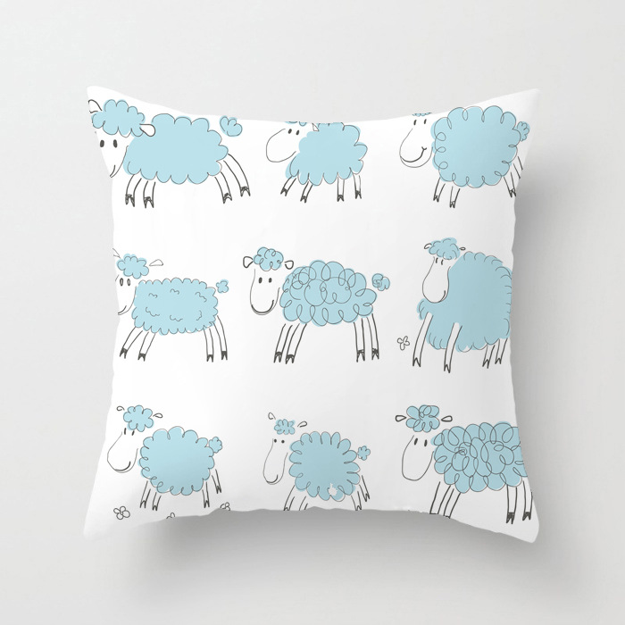 Tropical Cactus Fresh Hand-painted Wind Plant Imitation Peach Velvet Pillow Car Cushion Office Chair Pillow Case_voghion.com