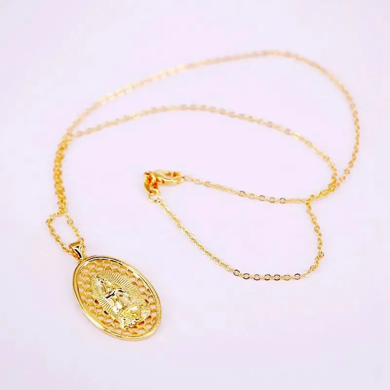 Collier pendentif religieux vierge marie jésus pour femme et homme_voghion.com