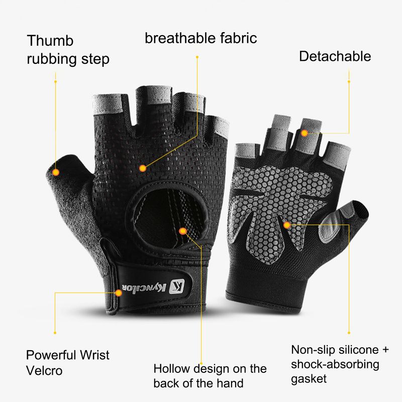 SportLife 1 par träningspass Halvfinger Handflatsskydd Nylon Andas träningsgymnastikhandskar för Fiess_voghion.com