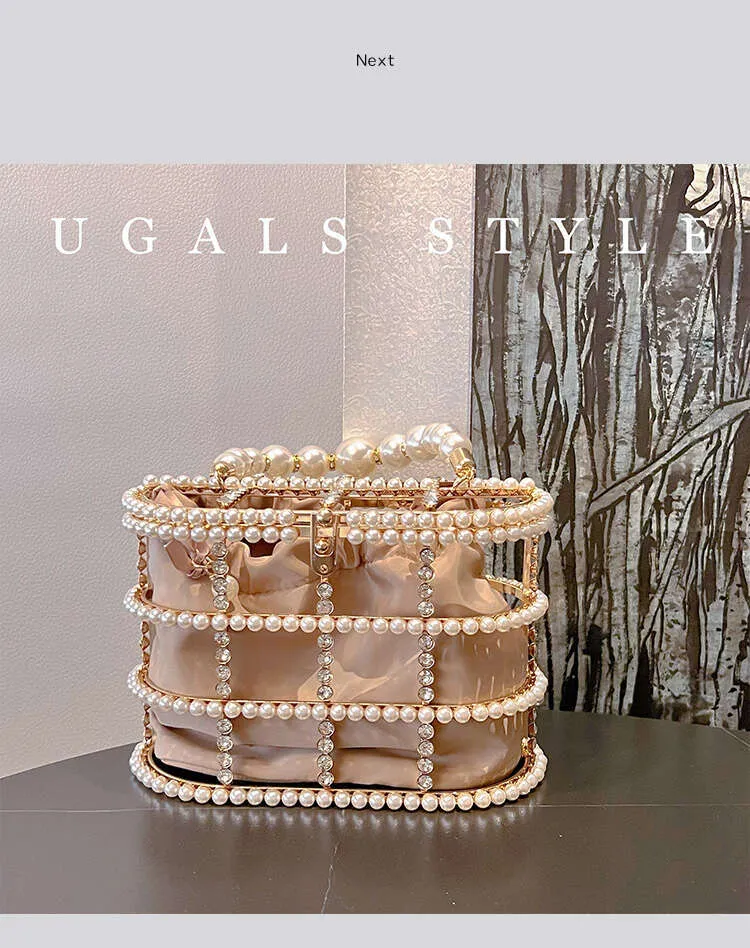 Designer aushöhlen Gold Metall Käfig Kristall glänzend Rhie Dia Abend Hochzeit Party Kupplung Geldbörse Umhängetasche_voghion.com