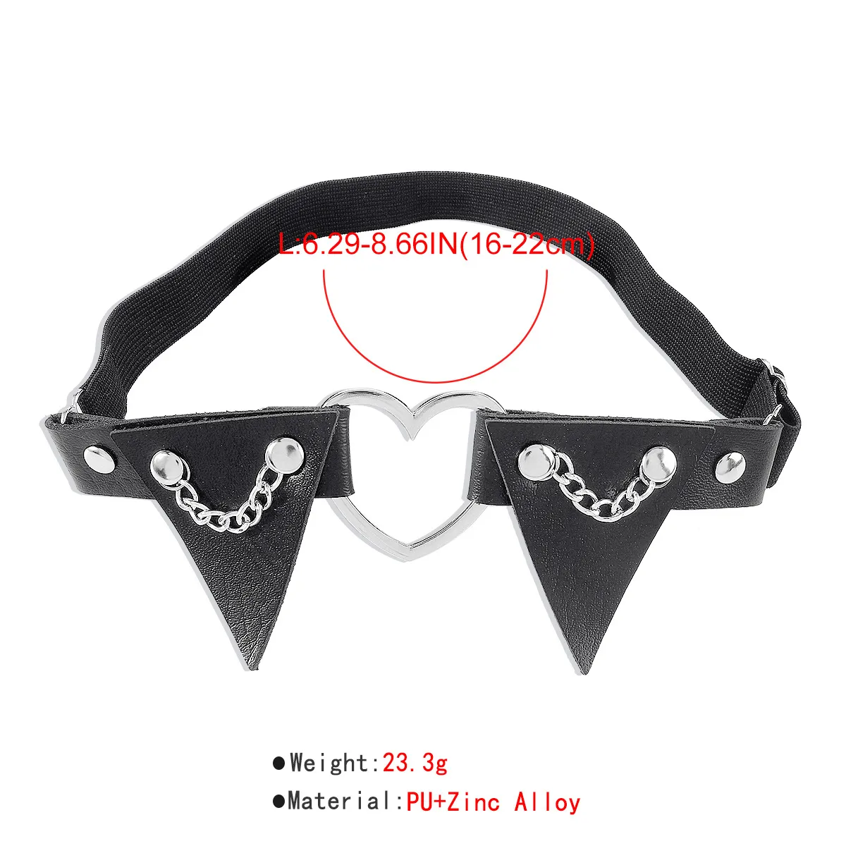 Fußkettchen 2023 Sexy Gothic PU-Leder Nieten Beinring Punk Cool Pats Mädchen Pfirsich Herz Oberschenkelkette Weibliche Körperzubehör_voghion.com
