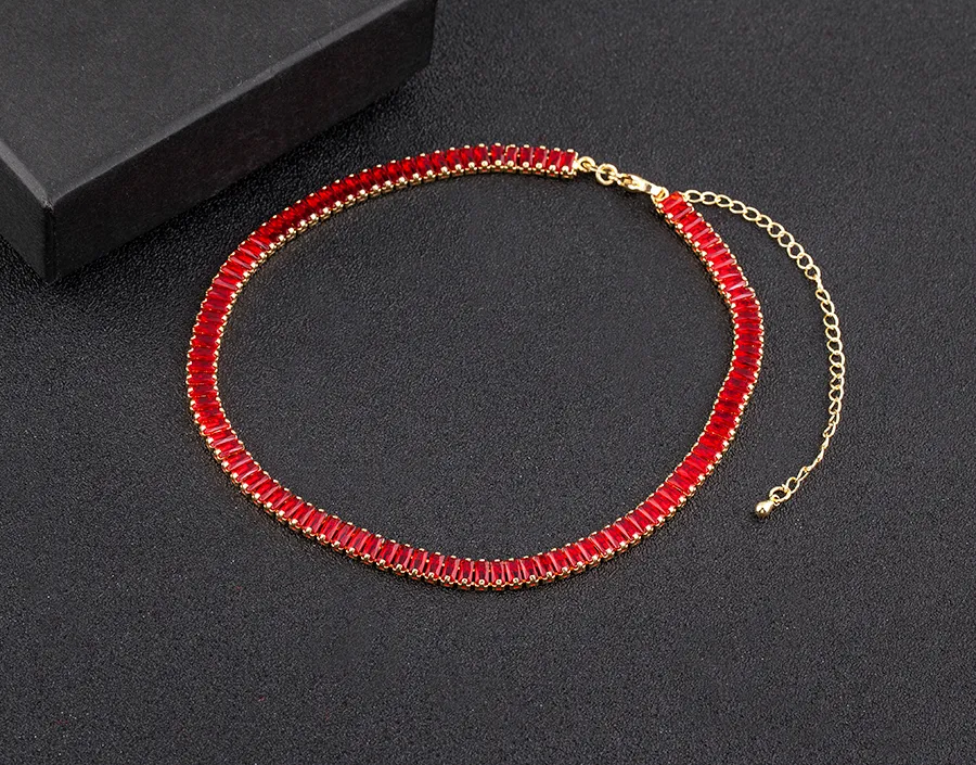 Cubic Zirconia Collar Necklace Bohemian Style Adjustable Chain_voghion.com