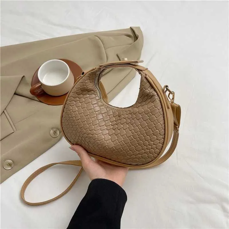Borsa a tracolla da donna di alta qualità, nuova moda, design di nicchia, stile semplice, borsa a tracolla intrecciata da donna Ba241106_voghion.com