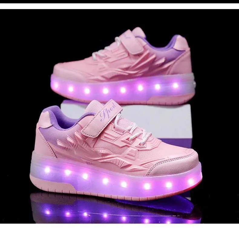 Düz Paten Erkek Kız Yanıp Sönen Işıklar İki Tekerlekli Paten Ayakkabı Led Işıklı Işıklı Spor Ayakkabılar Açık Hava Günlük Ayakkabılar_voghion.com