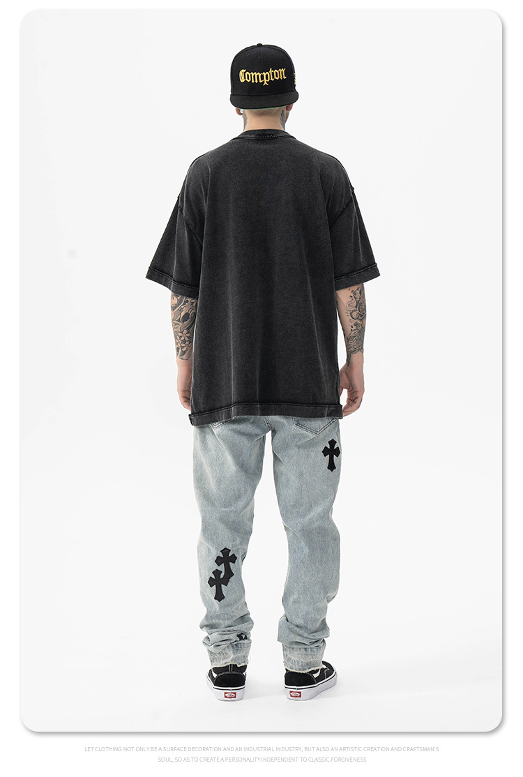 MERCURY FG Men's Wear | 2024 Spring/Summer New Product Trendy Brand Fun Funny Graffiti Cartoon Portrait Printed Short sleeved_voghion.com