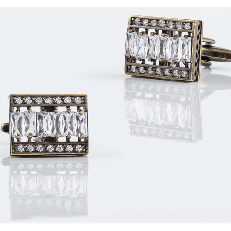 Nouveaux boutons de manchette de chemise français de luxe pour hommes en bronze carré zircon eau diamant léger_voghion.com
