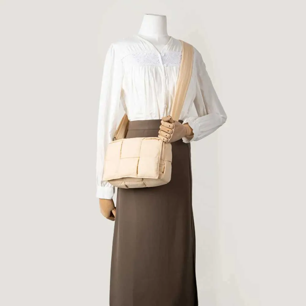Borsa a tracolla imbottita da donna, versatile, leggera, in tessuto a tracolla, con borsa a tracolla C241216_voghion.com