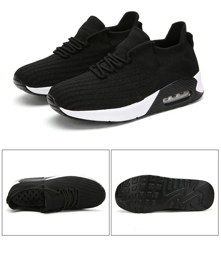 Tenisky Dívčí Ploché Běžecké Žena Venkovní Prodyšný Úplet Svršek Soc Lehké Atletické robustní boty Šněrovací platforma_voghion.com