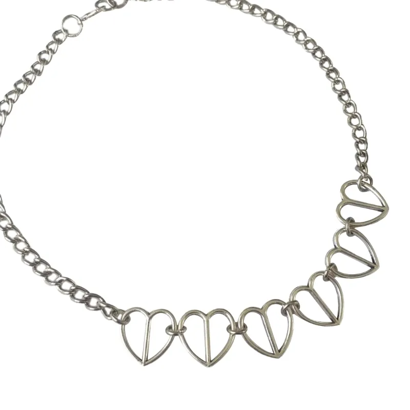 Colier cu inimă goală pentru femei, stil Choker, cadou pentru iubita, bijuterii, lanț, guler_voghion.com