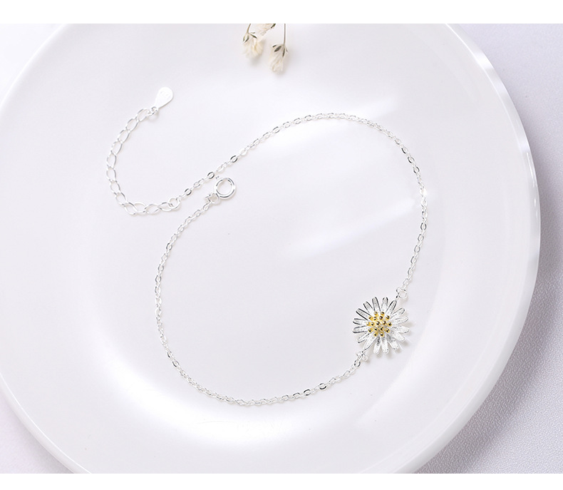 Wanying Jewelry Little Daisy Feet Catena S Argento Sterling Calzature alla moda coreana Semplice e fresco Regalo personalizzato_voghion.com