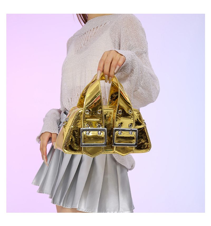 Damen 2024 Neue supermodische tragbare kleine quadratische Tasche Koreanische Ausgabe glänzende Premium strukturierte_voghion.com