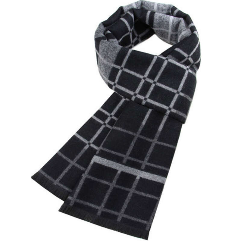 New Men's Scarves, Warm Thick Plaid Cashmere Scarves For Autumn And Winter_voghion.com