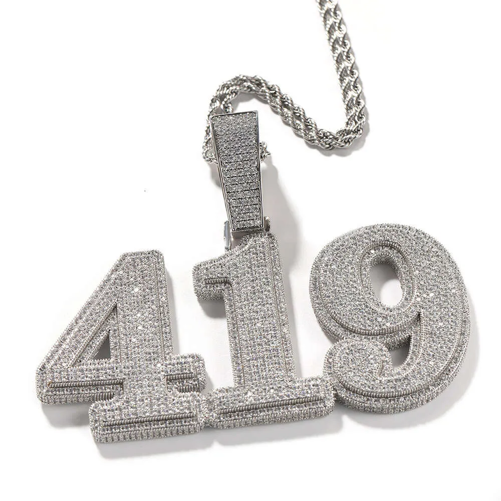 Collana Hip Hop fai da te con ciondolo a lettera numerica in diamanti, collana classica GRA moissanite, diamante, oro, argento sterling_voghion.com