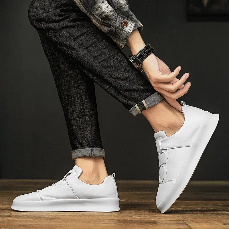 Leather Men's Brand Casual High Quality Walking Sneakers New Fashion Italian Handmade Designer Sport Shoes_voghion.com