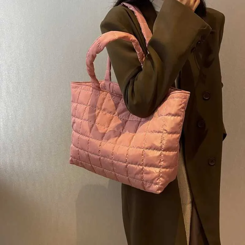 Winter New Waterproof Space Cotton Shoulder For Women Large Capacity Handbag Shopping Tote Lady Crossbody Bag_voghion.com