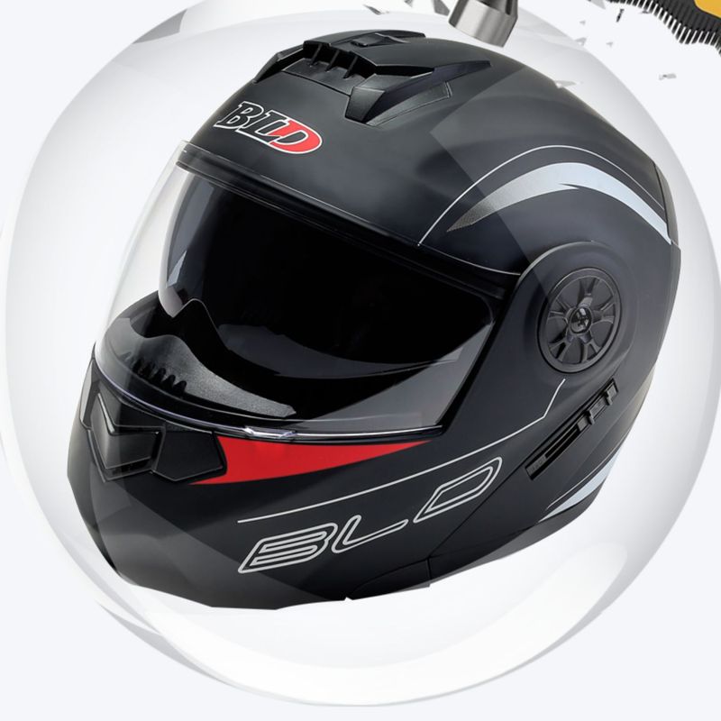 BLD Motocicletă completă cu lentile duble dezvăluită Cască de vară universală Four Seasons_voghion.com