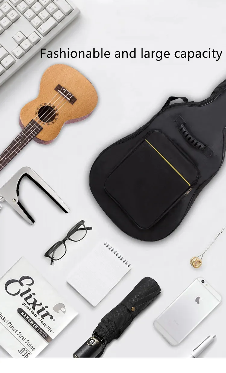 Mochila acústica de 4041 polegadas com alça dupla, à prova d'água, acolchoada em algodão, preta, 40/41, bolsa para instrumento musical 240822_voghion.com