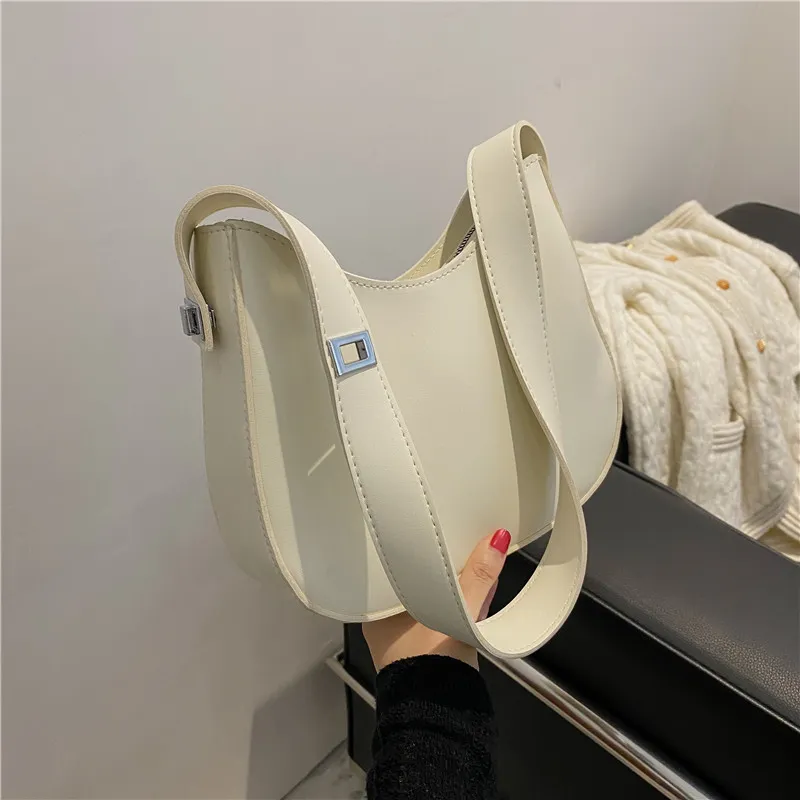 Yogodlns Half-Moon Shoulder Underarm PU Leather Armpit Retro Crossbody Bag Designer Ladies Portable Handbag Totes Purse_voghion.com