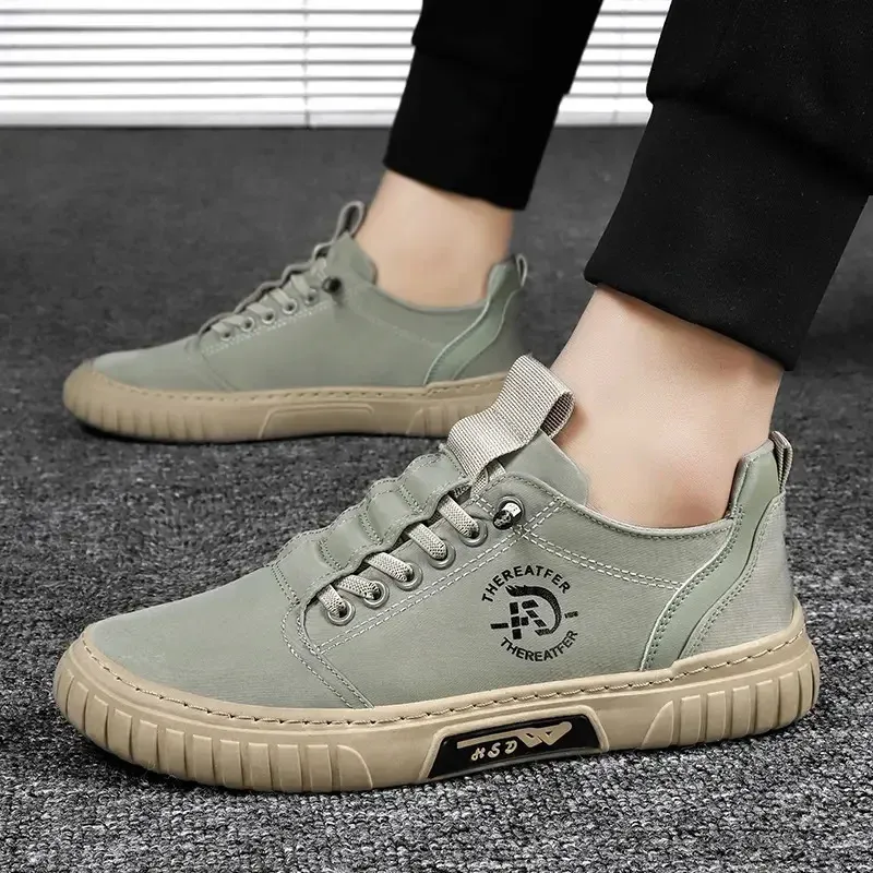 Baskets noires décontractées et respirantes pour hommes, chaussures de conduite, de marche, de tennis, de skate, plates, Zapatillas Hombre 240617_voghion.com