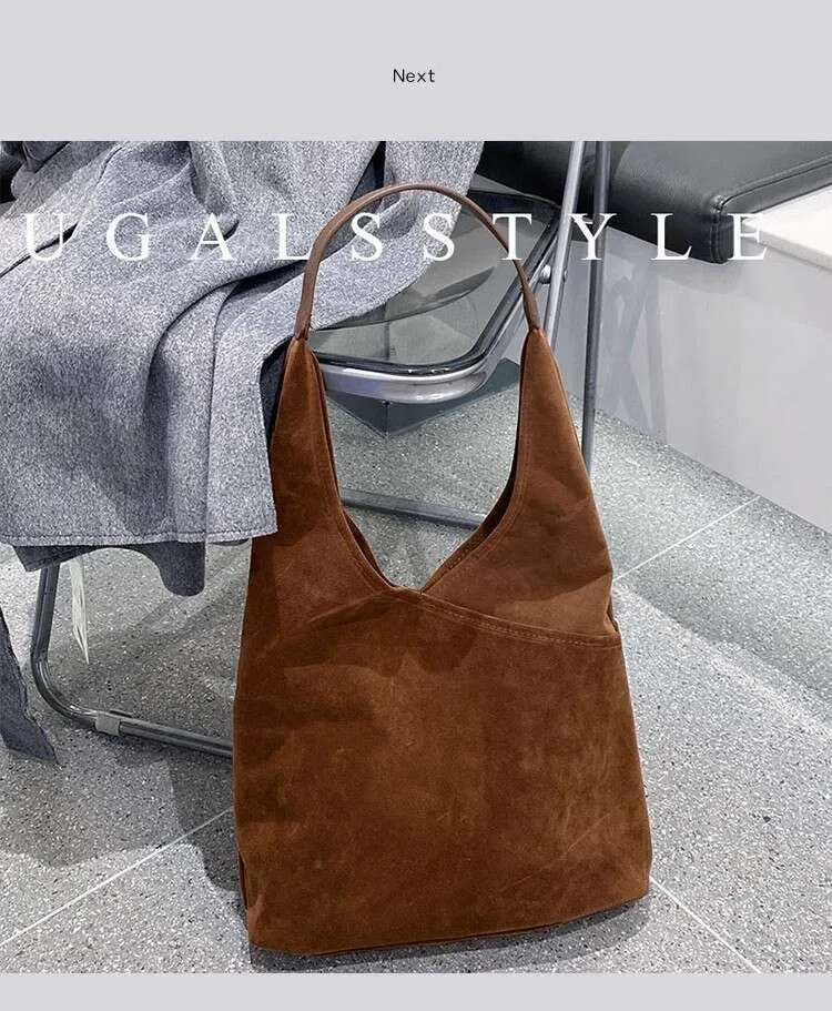 Herbst Winter Veet Eimer Große Kapazität Mode Frauen Handtasche Dame Geldbörse Schulter Weibliche Casual Tote Tasche Achselhöhle_voghion.com