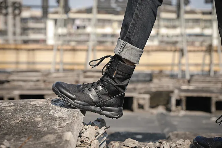Summer Breathable Desert Hiking Mens High Top Outdoor Climbing Mountaineering Shoes Lightweight Boots 240628_voghion.com